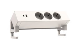 Powerdock 3x230V + USB-c en USB-A wit