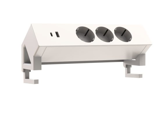 Powerdock 3x230V + USB-c en USB-A wit