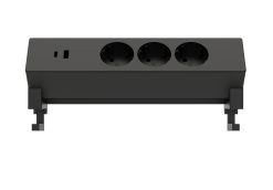 Powerdock 3x230V + USB-c en USB-A zwart
