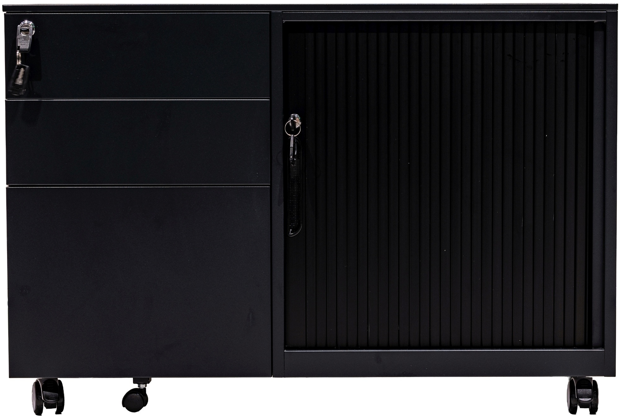 Verrijdbaar ladeblok met roldeurkastje links model